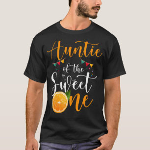 Auntie Of The Sweet One 1st Birthday Family Orange T-Shirt