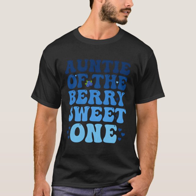 Auntie Of The Sweet One First Sweet Blueberry T-Shirt (Front)