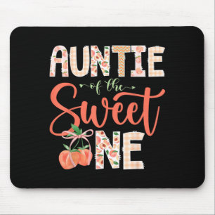 Auntie of The Sweet One Peach 1st Birthday Girl Mouse Pad