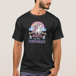 Auntie Of The Threenager Birthday 3 Years T-Shirt