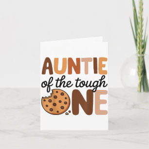Auntie of the tough one cookies milk 1st birthday card