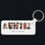 Auntie Photo Collage Keychain<br><div class="desc">This is a photo collage keychain that spells out the word AUNTIE along with a custom message. This is the perfect gift for an aunt for aunt's day,  her birthday or Christmas.</div>