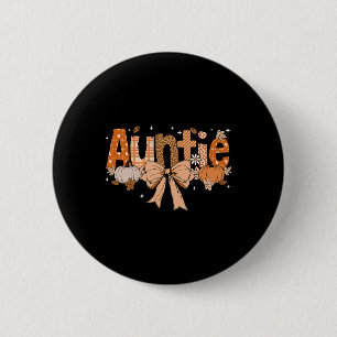 Auntie Pumpkin Fall Coquette Bow Thanksgiving Mom 2 Inch Round Button
