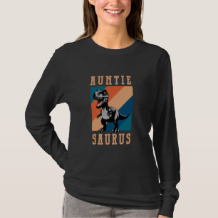 Auntie Saurus Aunt of Birthday Saurus Dinosaur Mat T-Shirt