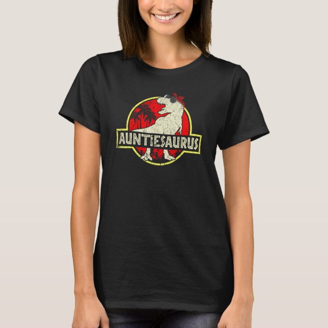 Auntie Saurus Dinosaur Auntiesaurus Rex Family Mat T-Shirt (Front)