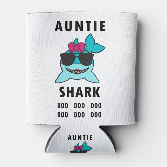 AUNTIE SHARK DOO DOO DOO CAN COOLER (Front)