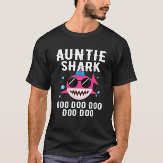 Auntie Shark Doo Doo Funny Kids Video Baby Daddy T-Shirt