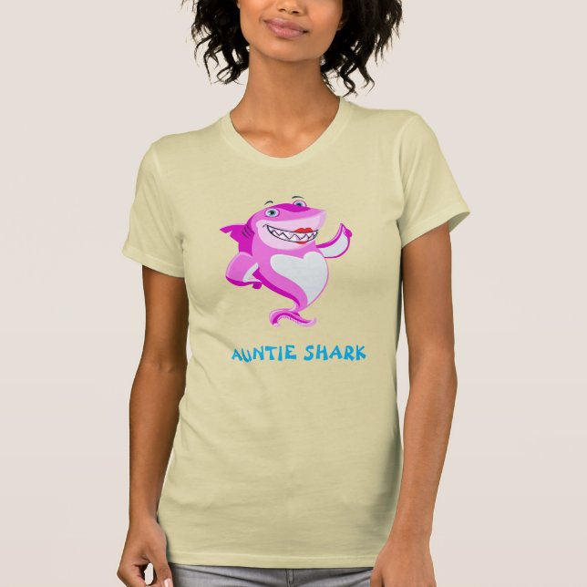 Auntie Shark | Funny Personalized T-Shirt (Front)