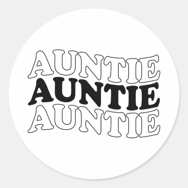 Auntie Stacked Favourite Aunt Life Classic Round Sticker (Front)