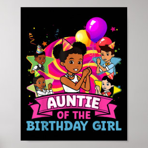 Auntie The Birthday Girl Party Pink Doll Family De Poster