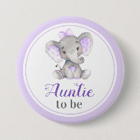 Auntie to be Aunt Purple Baby Girl Shower Elephant