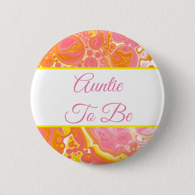 Auntie To Be | Baby Shower  2 Inch Round Button (Front)