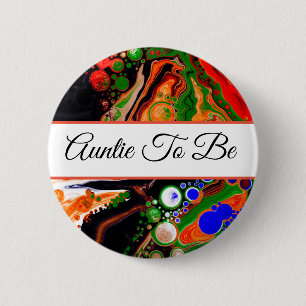 Auntie To Be   Boy's  Baby Shower  Button