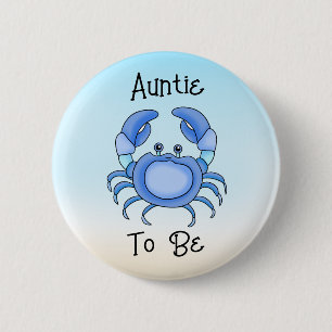 Auntie to Be Cute Fish Under the Sea 2 Inch Round Button