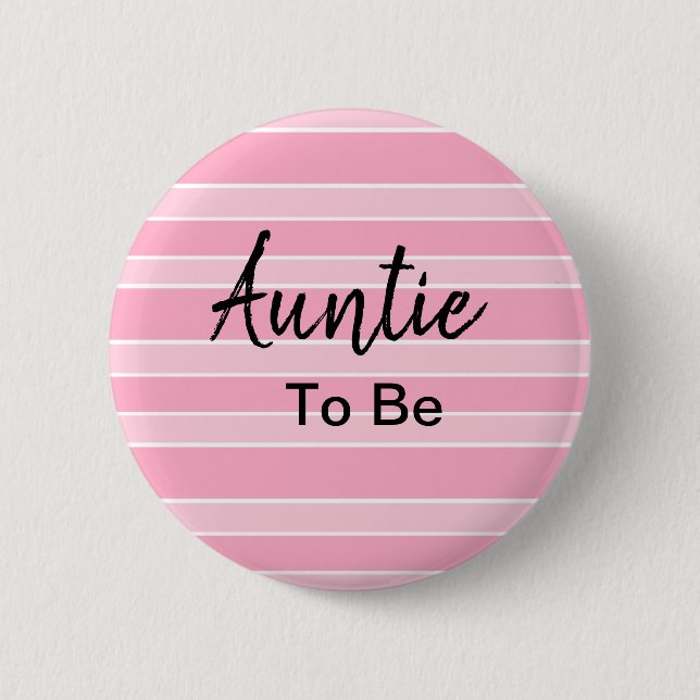 Auntie To Be Pink Baby Shower 2 Inch Round Button (Front)