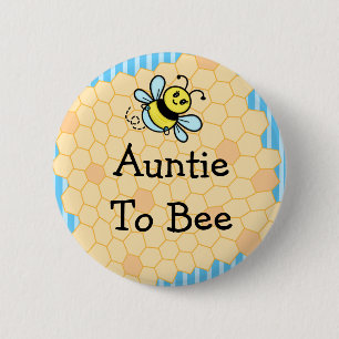 Auntie To Bee, Baby Shower 2 Inch Round Button