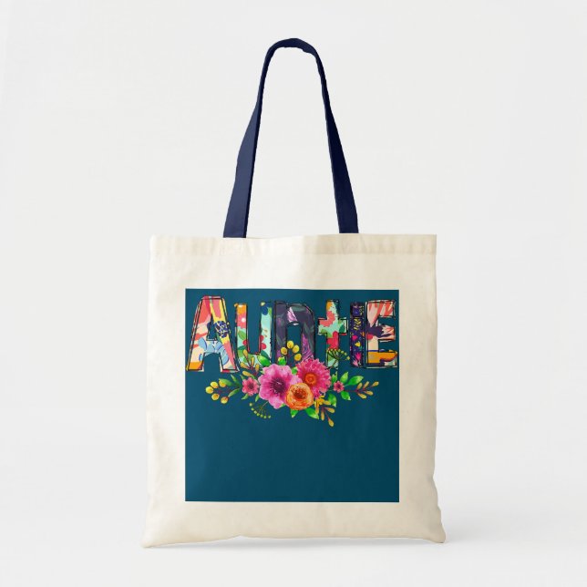 Auntie With Butterflies Flower New Auntie Tote Bag (Front)