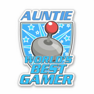 Auntie World's best gamer retro logo