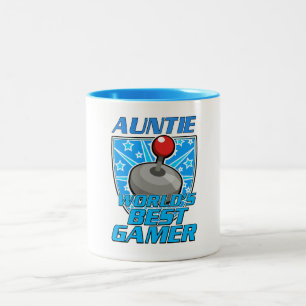 Auntie World's best gamer retro logo Two-Tone Coffee Mug