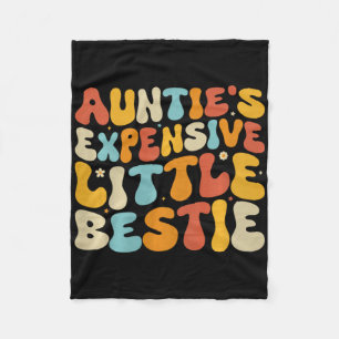 Auntie's Expensive Little Ie, Funny New Aunt Nephe Fleece Blanket