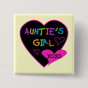 Aunties Girl t shirts, mugs, hats, and more 2 Inch Square Button