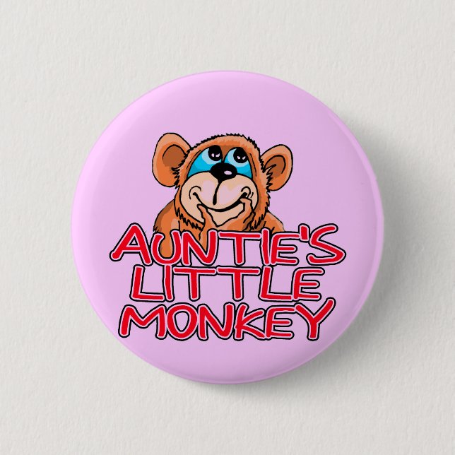 Auntie's Little Monkey Tshirts and Gifts 2 Inch Round Button (Front)