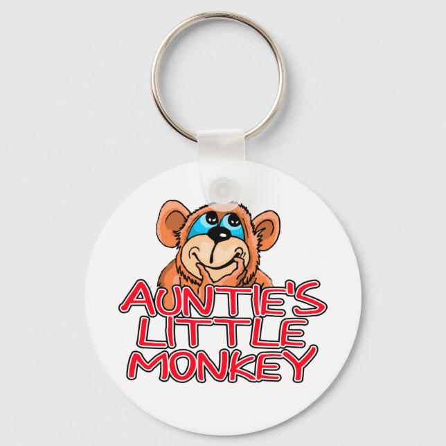 Auntie's Little Monkey Tshirts and Gifts Keychain (Front)