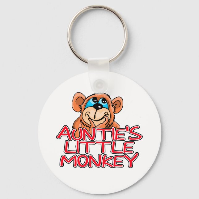 Auntie's Little Monkey Tshirts and Gifts Keychain (Front)
