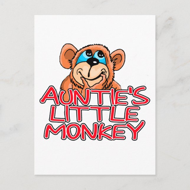 Auntie's Little Monkey Tshirts and Gifts Postcard (Front)