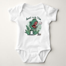 Auntie's Little T. Rex by Mudge Studios Baby Bodysuit