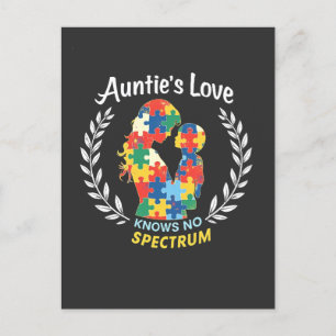 Auntie's Love Has No Spectrum Autism Awareness  Holiday Postcard