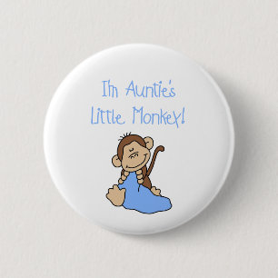 Auntie's Monkey - Blue Tshirts and Gifts 2 Inch Round Button