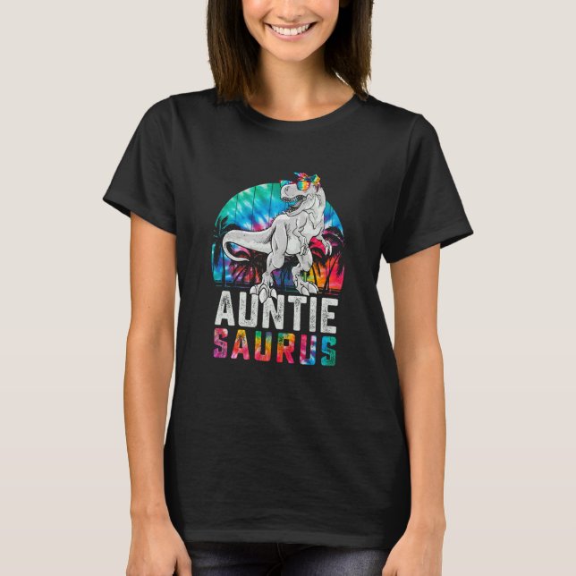 Auntiesaurus Rex Dinosaur Aunt Saurus Family Match T-Shirt (Front)