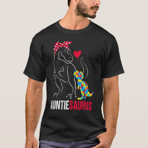 Auntiesaurus Rex Dinosaur Auntie Saurus Autism Awa T-Shirt