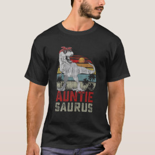 Auntiesaurus T Rex Dinosaur Auntie Saurus Mothers T-Shirt