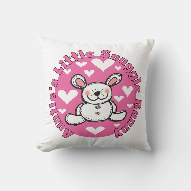 AUNTIESNUGGLEBUNNY.png Throw Pillow (Front)