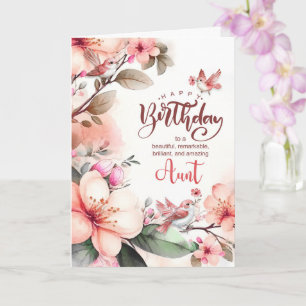 Aunt's Birthday Botanical Peach Magnolias Card