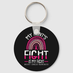 Aunts Fight Is My Fight Breast Cancer Awareness Wa Keychain