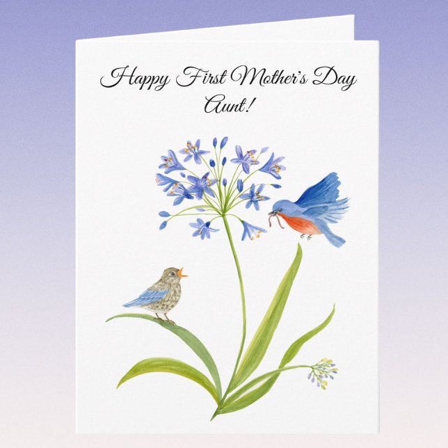 Aunt's First Mother’s Day Bluebird  Card (Creator Uploaded)