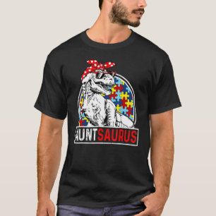 Auntsaurus Rex Dinosaur Autism Aunt Saurus Family T-Shirt