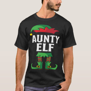 Aunty Elf Costume Christmas Holiday Matching Famil T-Shirt