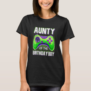 Aunty of the Birthday Boy Matching Family Video Ga T-Shirt
