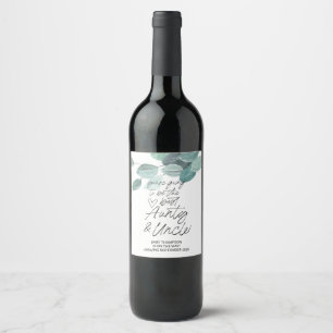 Aunty Uncle to be Pregnancy Announcement New Baby Wine Label