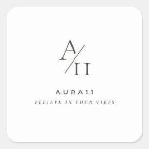 aura11 believe in your vibes square sticker