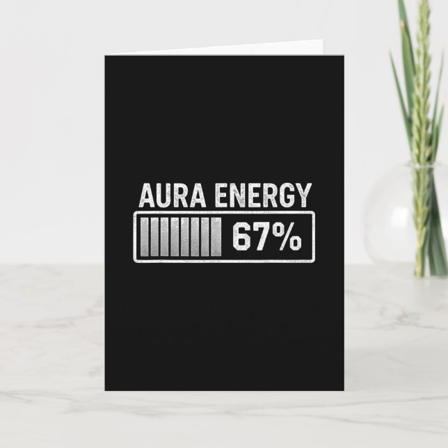 Aura At 67 Funny Six Seven Meme Gen Alpha Slang  Card (Front)