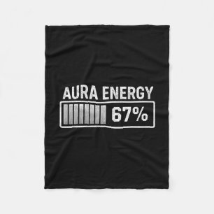Aura At 67 Funny Six Seven Meme Gen Alpha Slang Fleece Blanket