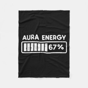 Aura Energy 67 Funny Number 6 7 Meme Kids Youth Te Fleece Blanket