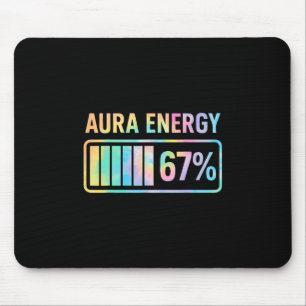 Aura Energy 67 Funny Six Seven Meme Gen Alpha Slan Mouse Pad