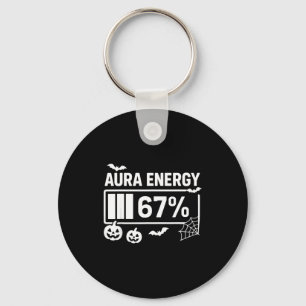 Aura energy 67 percent 6 7 meme halloween  keychain