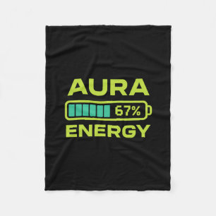 Aura Energy 67 Percent Meme Six Seven Farming  Fleece Blanket